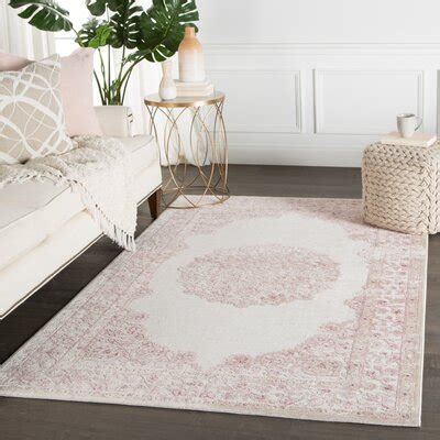 fontanne persian inspired pink / white area rug